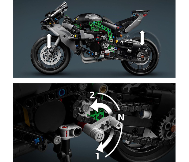 LEGO Technic 42170 Motocykl Kawasaki Ninja H2R - 1220584 - zdjęcie 8